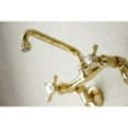 thumbnail image 4 of Kingston Brass KS113PB Essex Two Handle Wall Mount Kitchen Faucet, Polished Brass, 4 of 5