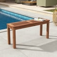 thumbnail image 4 of Gymax 2 Pieces 2-Person Outdoor Bench Patio Bench w/ Slatted Seat Weather Resistant Solid Wood Frame, 4 of 10