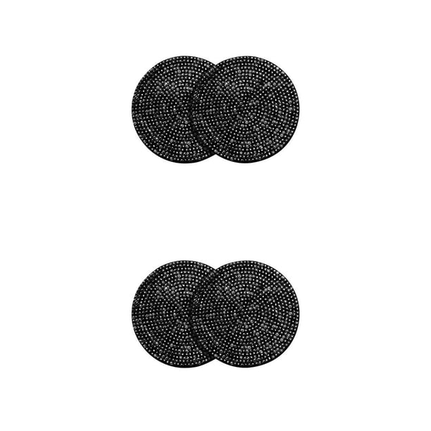 Sidaley Alfombrillas universales para portavasos de coche, alfombrilla decorativa antideslizante para Interior de vehículo y camión, Negro 2piezas