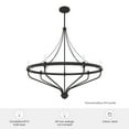 thumbnail image 7 of Hunter - Merlin 7-light Noble Bronze, Large Chandelier, Dimmable, Industrial Style, Empire Shaped, for Bedrooms, Dining, Living Rooms - 19798, 7 of 7