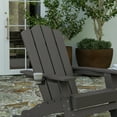 thumbnail image 6 of Merrick Lane Adirondack Chair with Cup Holder, Weather Resistant HDPE Adirondack Chair in Gray, Set of 4, 6 of 12