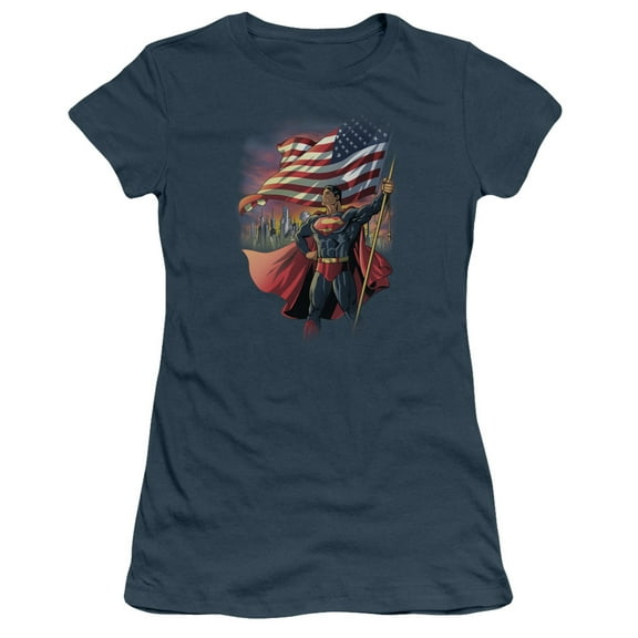 Superman American Hero Junior Women's T-Shirt Sheer Indigo