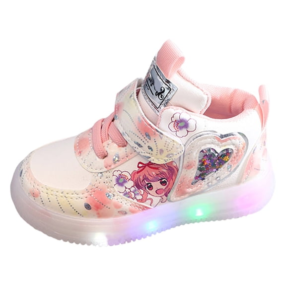 YDFCWXW Toddler Boys Girls Light Up Shoes LED Flashing Lightweight Mesh Breathable Adorable Running Sneakers for Toddler and Little Kid (Red, 6)