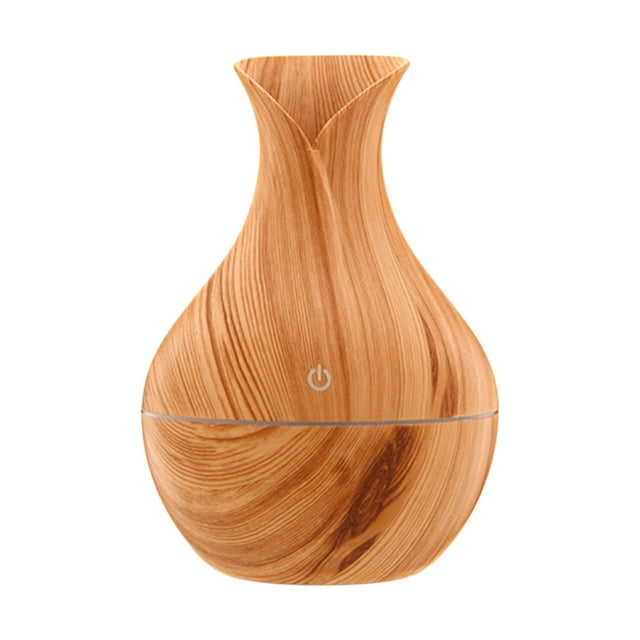 DOLITY USB Humidifier Humidifier, 7 Colors Lights Changing, Fragrance Oil Diffuser, Wood Grain Humidifier for Bedroom Home Yoga Baby Room , Light Brown