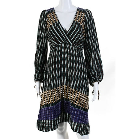 

Pre-owned|Maeve Anthropologie Womens V Neck Long Sleeve Dress Multicolor Size 2