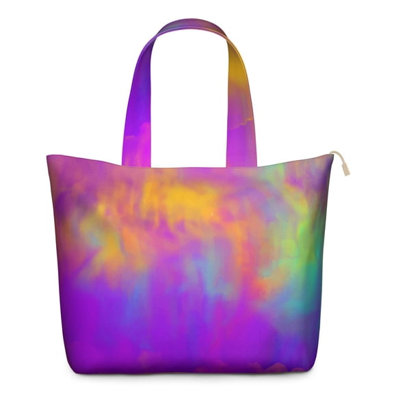 22 Inch Oversized Travel Bag Lightweight Canvas Weekender Duffel with Multi Pockets, Aurora Print