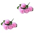 thumbnail image 4 of stanreset 5 Heads Artificial Flower Bouquet Wedding Party Decor Silk with Leaves light pink 2Set, 4 of 6
