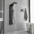 thumbnail image 6 of 5-Jet Rainfall Shower Panel System with Rainfall Waterfall Shower Head and Shower Wand With LED Light in Stainless Steel, 6 of 16