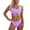 X2 Purple, variant on Ticikt Women's High Waisted Bikini Sets Sporty Two Piece Swimsuits Color Block Cheeky High Cut Bathing Suits