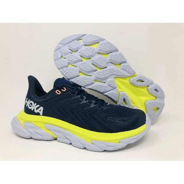 HOKA Women's Clifton Edge Running Shoes, Moonlit Ocean/Primrose, 9 B(M
