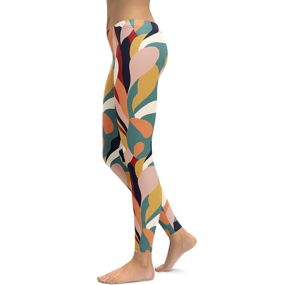 Floral Abstract Leggings Size: XS for Women | FIERCEPULSE