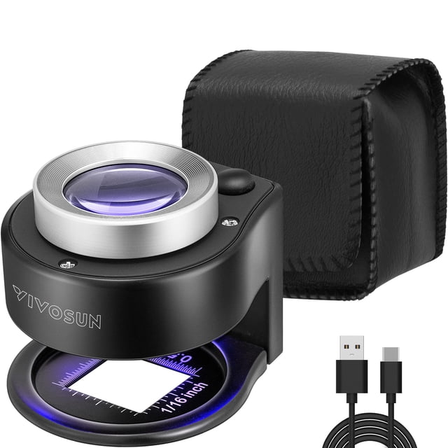 Lupa Recargable VIVOSUN 30X con Luz LED UV
