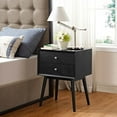 thumbnail image 2 of Nightstand Side End Table, Wood, Black, Modern Contemporary Urban Design, Bedroom Master Guest Suite Living Room, 2 of 5