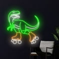 thumbnail image 3 of Handmadetneonsign Dinosaur Roller Skate Neon Sign, Dinosaur Neon Led Art Decor, Dinosaur Wall Decor, 3 of 5