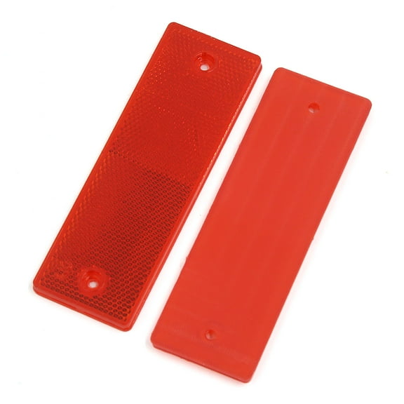 Unique Bargains 2PCS Universal Red Plastic Reflective Plate Reflector 145mm x 50mm for Car Truck