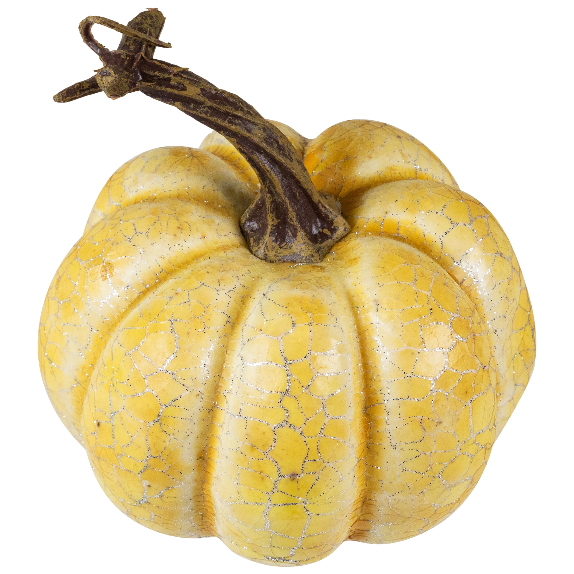 Set of 3 Antiqued White Crackle Finish Fall Harvest Pumpkins 4"