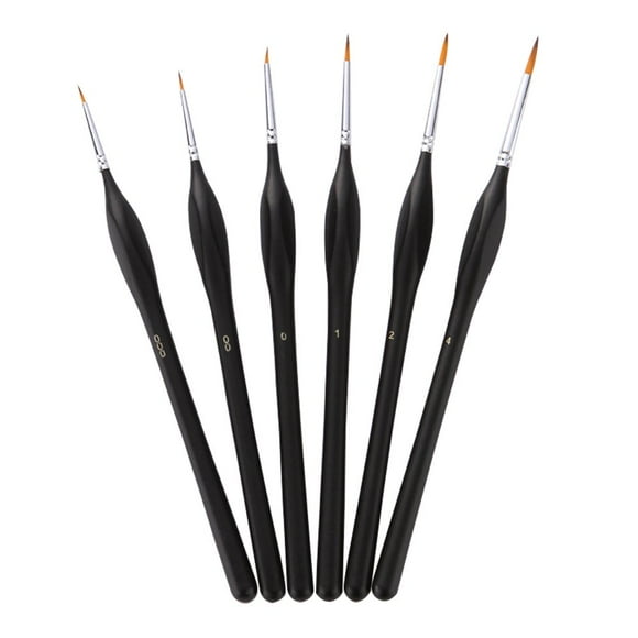 MesaSe Detail Paint Brushes Set 6pcs Professional Miniature Fine Artist Painting Brushes Nylon Hair Ergonomic Wooden Handle Art Paintbrush for Acrylic Oil Watercolor Nail Face Craft Mode