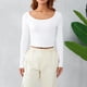 thumbnail image 4 of Blusa de manga larga acanalada, blusa de manga larga para mujer, blusa ajustada de manga larga acanalada, blusa de manga larga para mujer, elegante y moderna, 4 of 8