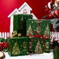 thumbnail image 5 of Green Christmas Wrapping Paper, Green Trees Wrapping Paper, Elegant Christmas Tree With Gold Foil Design Winter Holiday Gift Wrap for Gift Packaging, Festive Decoration (17 Inch X 33 Feet), 5 of 15