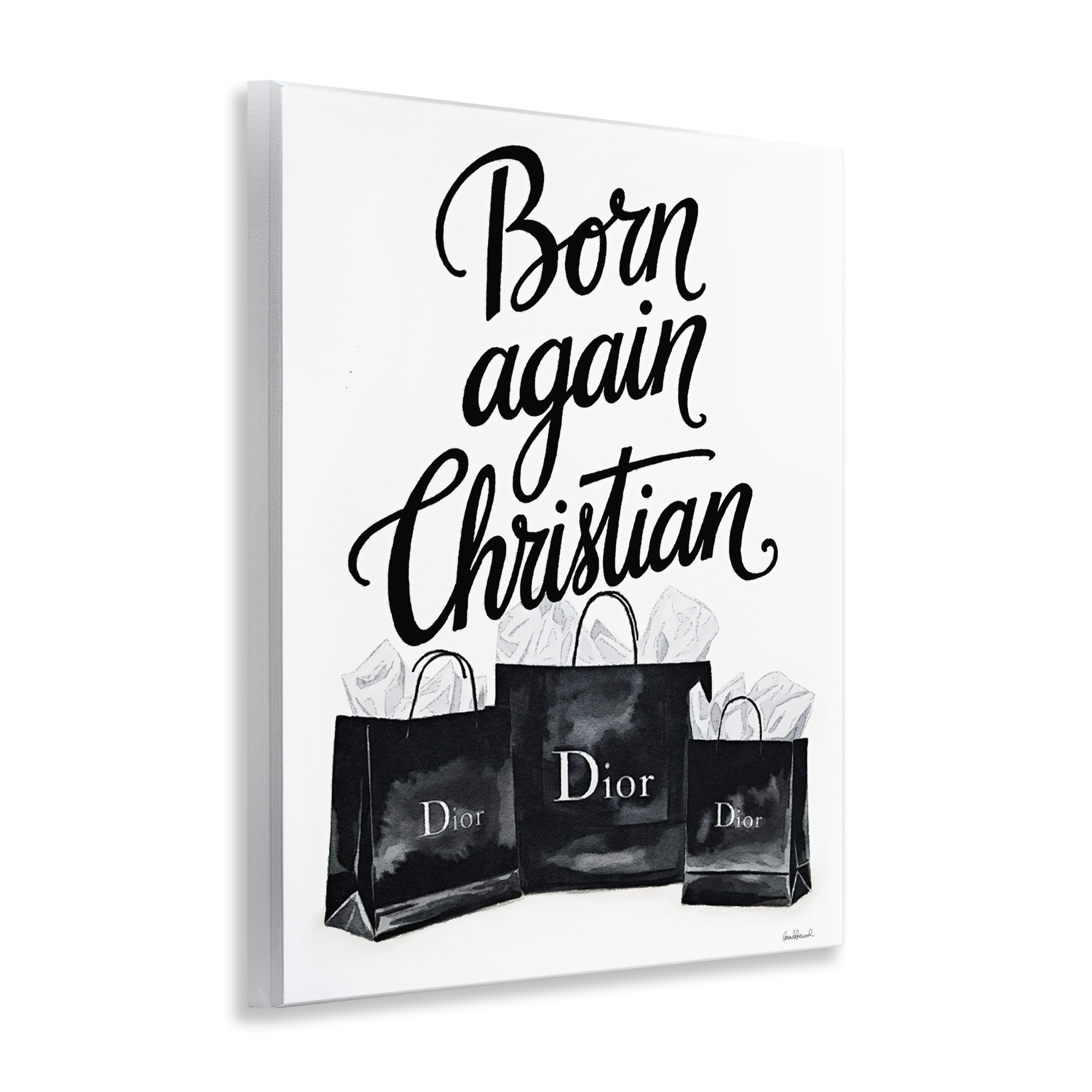 Shopping Born Again Christian Wall Plaque Art, design by Amanda Greenwood
