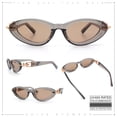 thumbnail image 2 of SA106 Womens Bold Cat Eye Sunglasses with Gold Tone Spike Stud Chain Hinge Detail Slate Frame - Beige Lens, 2 of 6