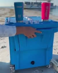 Happi Cooler Oasis , Game Table & Ice Chest , Portable & Durable, Perfect for Camping & Tailgating (Blue)