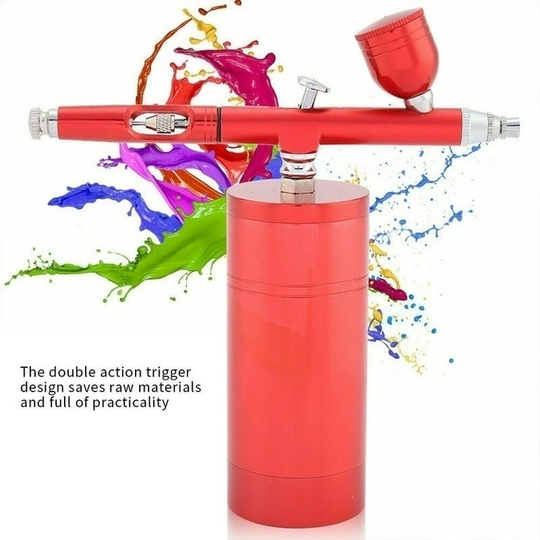 Willstar 0.3mm Mini Action Air Brush Airbrush Red Airbush Spray Gun Nail  Paint Art (Only Airbrush)