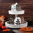 thumbnail image 3 of 5 Pieces Farmhouse Tiered Tray Decor Home Sweet Home Wood Sign Table Kitchen Rustic Wood Decoration with Buffalo Plaid Ribbons for Thanksgiving Fall Autumn Decor, 3 of 7