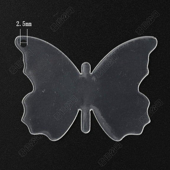 20pcs Transparent Acrylic Boards Craft Supplies Butterfly Clear 39.5x55x1mm Hole: 2.5mm