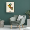 thumbnail image 5 of Trademark Fine Art Michael Tompsett Peru Watercolor Map Canvas Wall Art - 14x19, 5 of 5