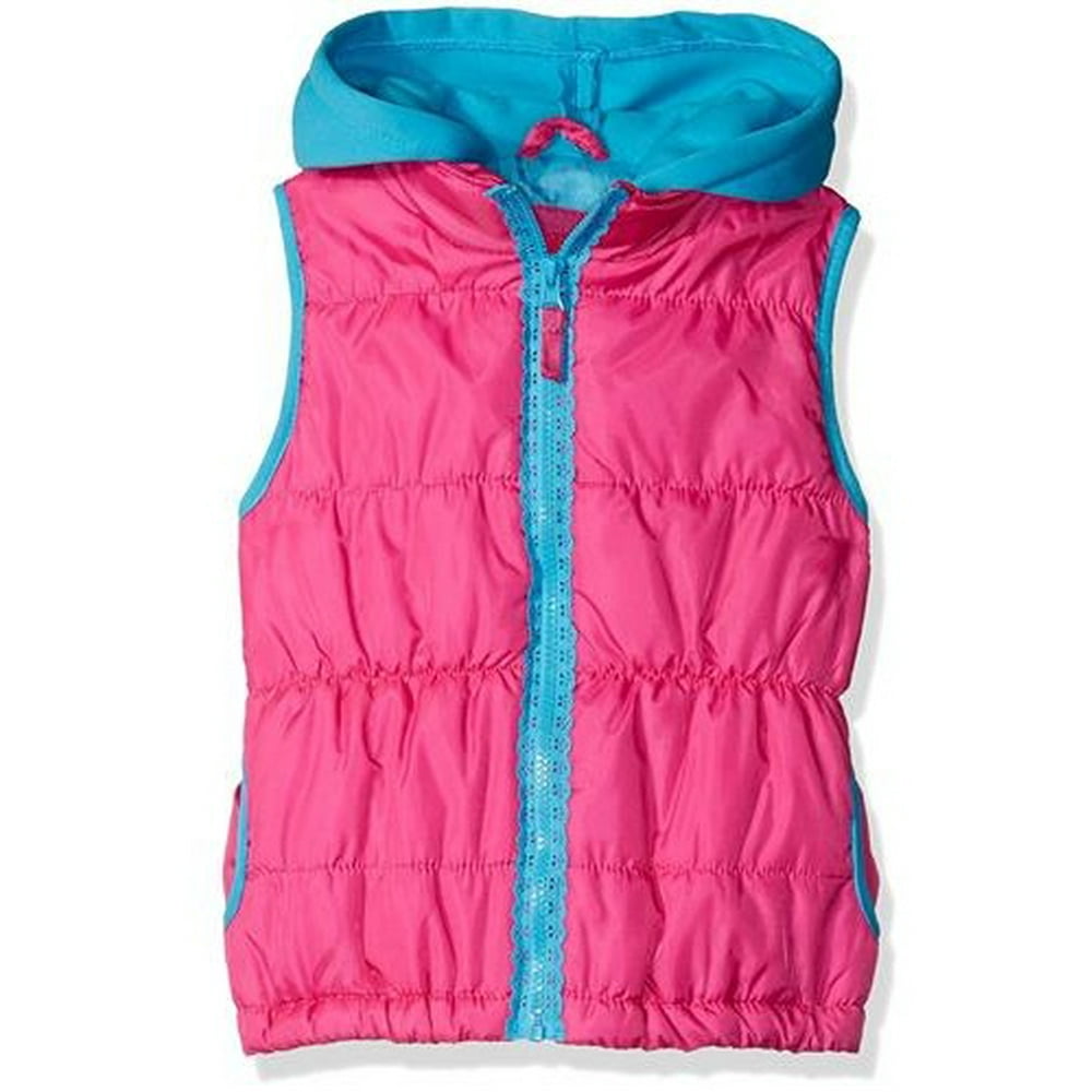 Pink Platinum Girls' Hooded Puffer Vest