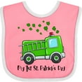 thumbnail image 3 of Inktastic My 1st St. Patrick's Day Green Fire Truck with Clovers Boys or Girls Baby Bib, 3 of 4