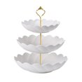 thumbnail image 1 of Soporte para tartas de 3 niveles, estilo europeo, para mesa, platos y frutas, ideal para fiestas. Tipo de flor de oro, 1 of 8