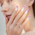 thumbnail image 6 of Gradient French Tip Press On Nails, Crescent Smile Line Nail Decals, DIY French Manicure Stencils for Women, 6 of 7