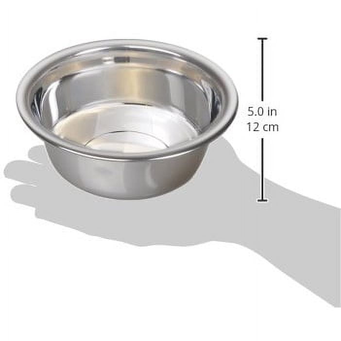 (4 pack) Van Ness Medium Lightweight Stainless Steel Bowl for Dogs, Silver