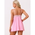 thumbnail image 3 of DARING DIVA Women's V-neck Lace Sleeveless Nightwear M Pink, 3 of 6