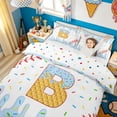 thumbnail image 3 of Meiyoeat Cute Ice Cream Baseball Twin Bedding for Boys Girls, Cartoon Sport Donut B Letter Duvet Cover Set, Polkadot Reversible, 1 Duvet Cover and 1 Pillowcase (No Comforter), 3 of 6