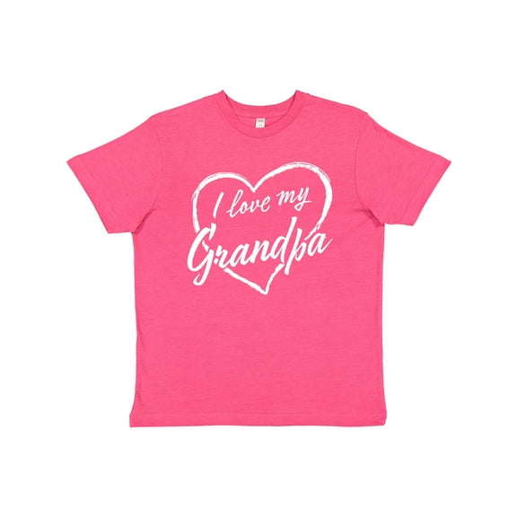 Inktastic I Love My Grandpa in White Chalk Heart Youth T-Shirt