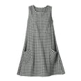 thumbnail image 5 of CBASIHI Womens Sleeveless Gingham Dresses with Pockets- Beach Vacation Crew Neck Casual Summer Loose Fit A Line Sundresses Gray Size L, 5 of 8