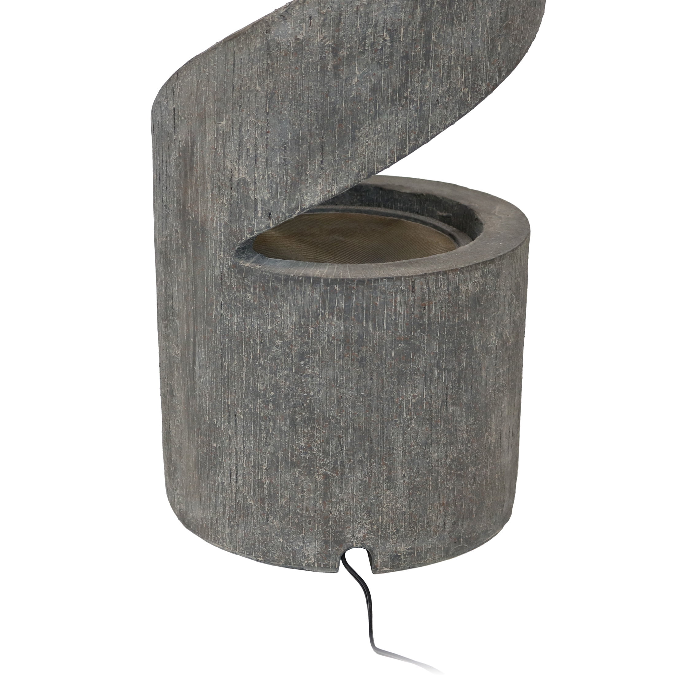 Sunnydaze Showering Spiral Polyresin Outdoor Water Fountain with Light