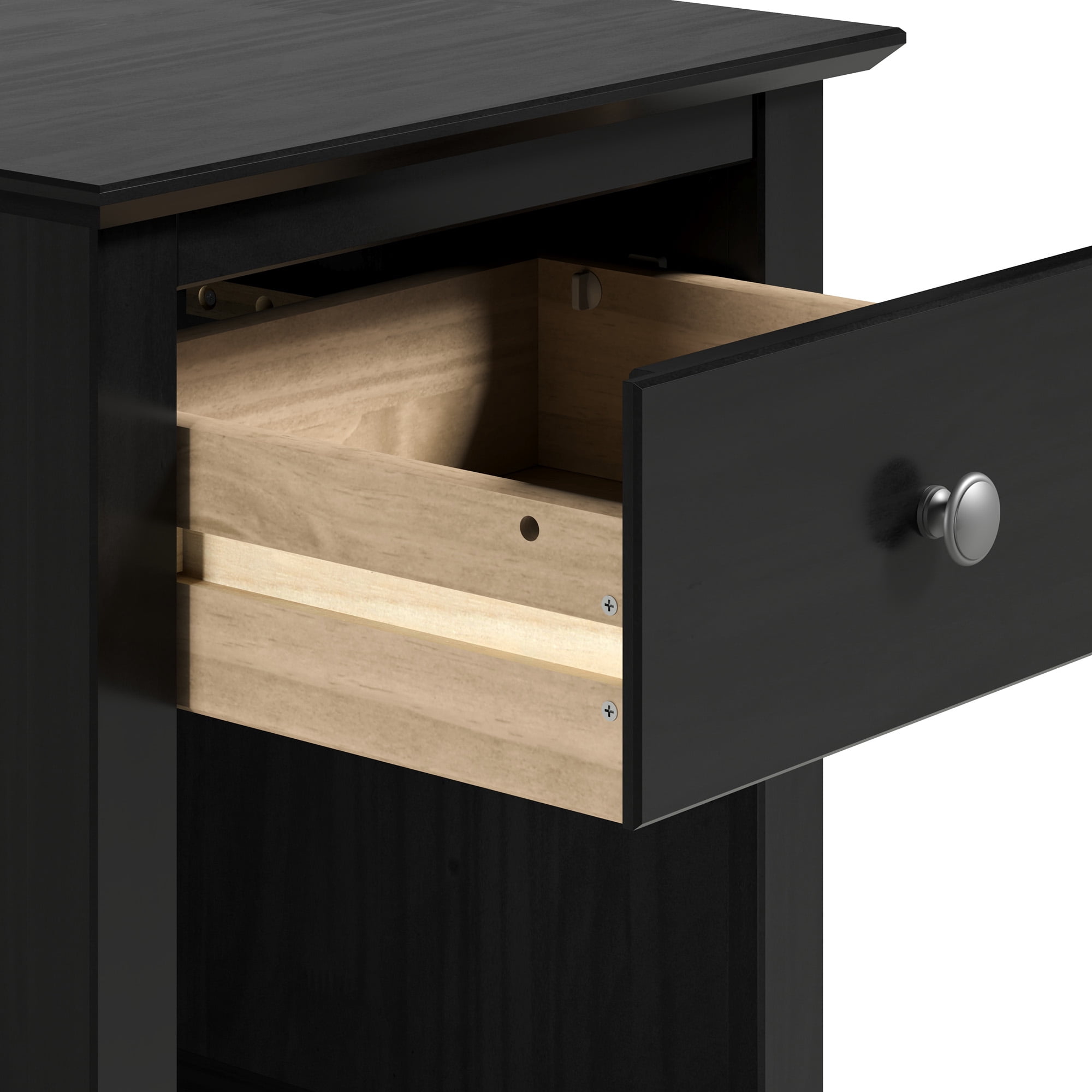 Jela One Drawer End Table/Nightstand Black
