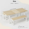 thumbnail image 6 of Studyset Dining Table Set for 4-6 with Benches, 63" Large Extendable Dining Room Table Set for 4, Kitchen Table Set with Metal Frame & MDF Board, Wooden Dinner Table Set for 6, 6 of 6