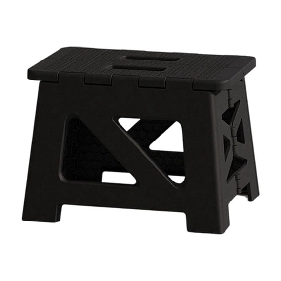 Folding Shower Stool Foot Rest Anti-Slip Shower Seat for Inside Shower, 9" with Rubber Feet, Portable Bath Seat for Elderly, Post-Surgery & Leg Shaving,Black