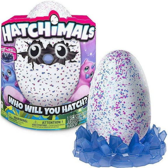 Hatchimals Hatching Egg Interactive Creature Owlicorn Baby Toy, Pink/Blue