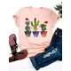 thumbnail image 5 of Camiseta de manga corta para mujer, ropa con estampado de árbol de gato encantador, camisetas gráficas básicas de moda de Año Nuevo, 5 of 5