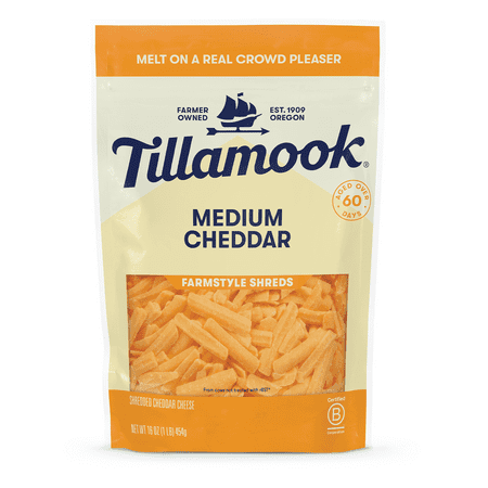 Tillamook Farmstyle Medium Cheddar Shredded Cheese, 16 oz
