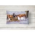 thumbnail image 2 of Carolines Treasures BDBA0297PW1216 Horses eating Hay in the Snow Fabric Decorative Pillow 12H x16W multicolor, 2 of 3