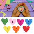 thumbnail image 1 of 200Pcs Colorful Wooden Heart Shape Buttons For DIY Crafts And Clothing Decorations Sewing Craft Decoration, 1 of 8