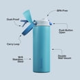 thumbnail image 4 of Botella de agua aislada con pajita – Encool botella de agua de acero inoxidable con tapa de botón, a prueba de fugas y sin BPA, mantiene el frío durante 24 horas para deportes, viajes, gimnasio (24 oz, 4 of 8