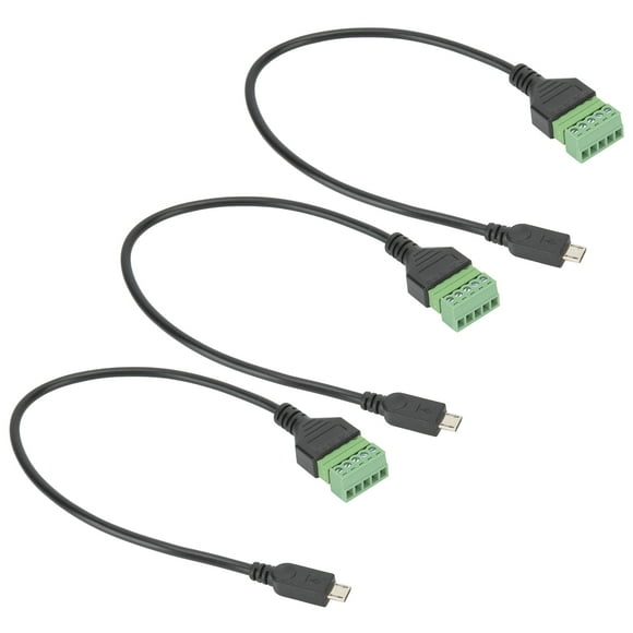 Micro US Pin Maleto Pin Screw,3pcs Micro USB 5 Solderless Terminal Plug Adapter Cable Solderless Terminal Plug Connector Cord Next-Gen Design